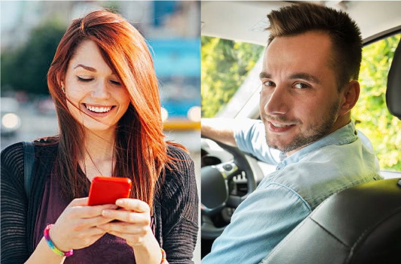 usuario conductor sonriendo