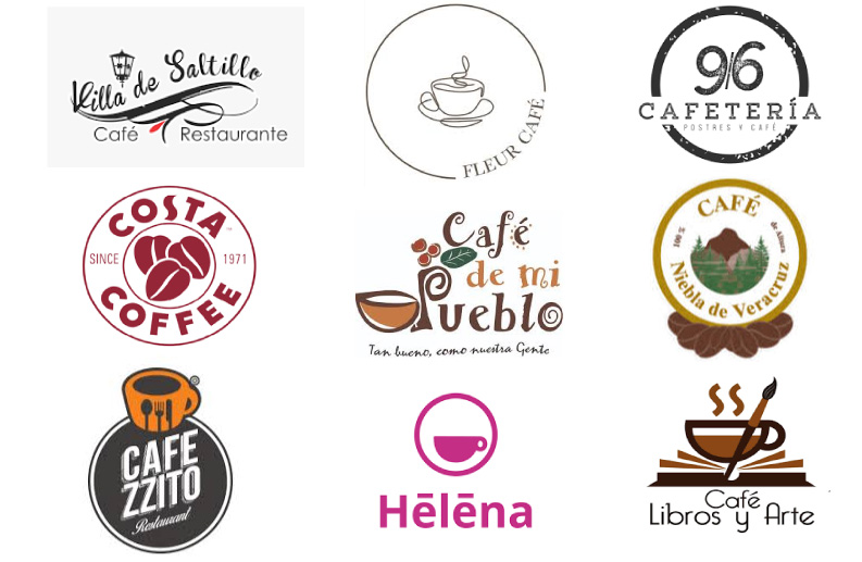 Logos cafes libros pasteles